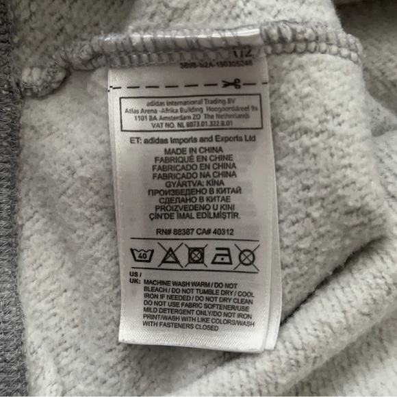 Adidas Originals Street Graphic Sweatshirt Side Zipper Gray AB8027 Mens Size M - Picture 6 of 9